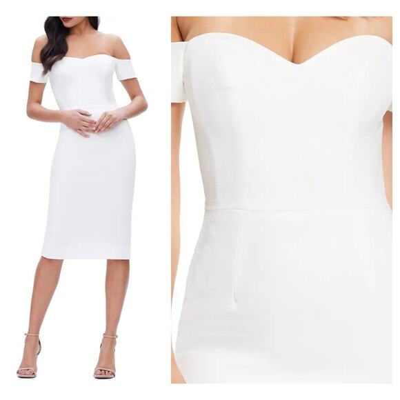 DRESS THE POPULATION Bailey Off the Shoulder Body-Con Dress Size Small - Picture 1 of 7